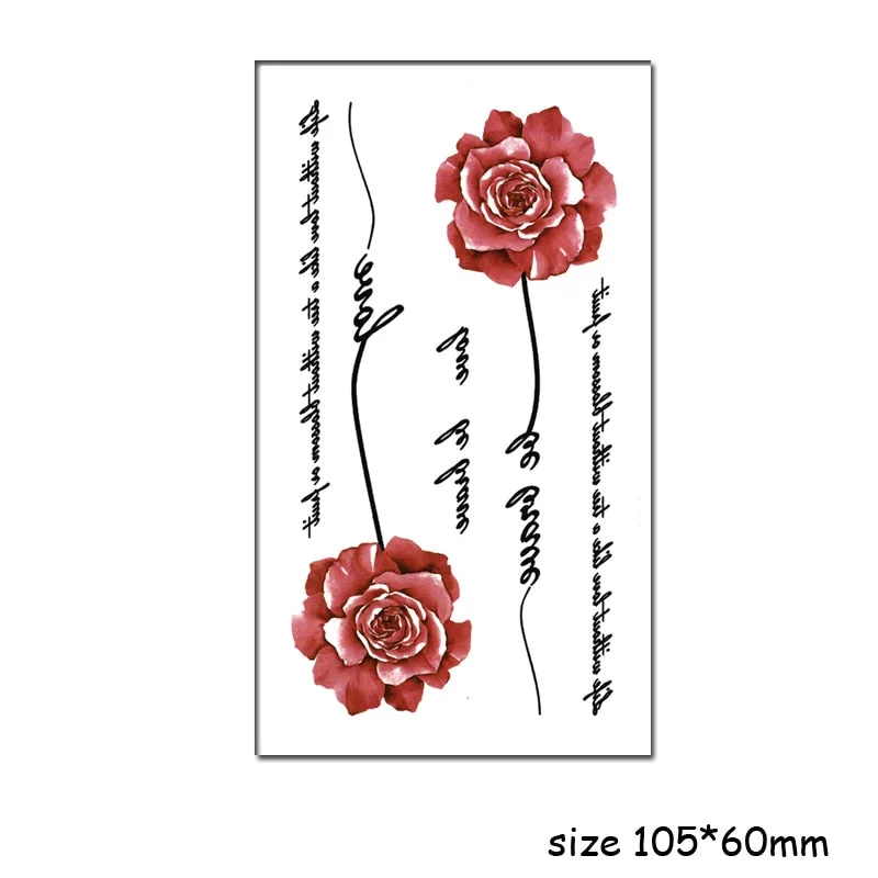 Temporary Tattoo Stickers Sexy Cross English Alphabet Line Fake Tatto Waterproof Tatoo Hand Leg Belly Small Size for Women Men