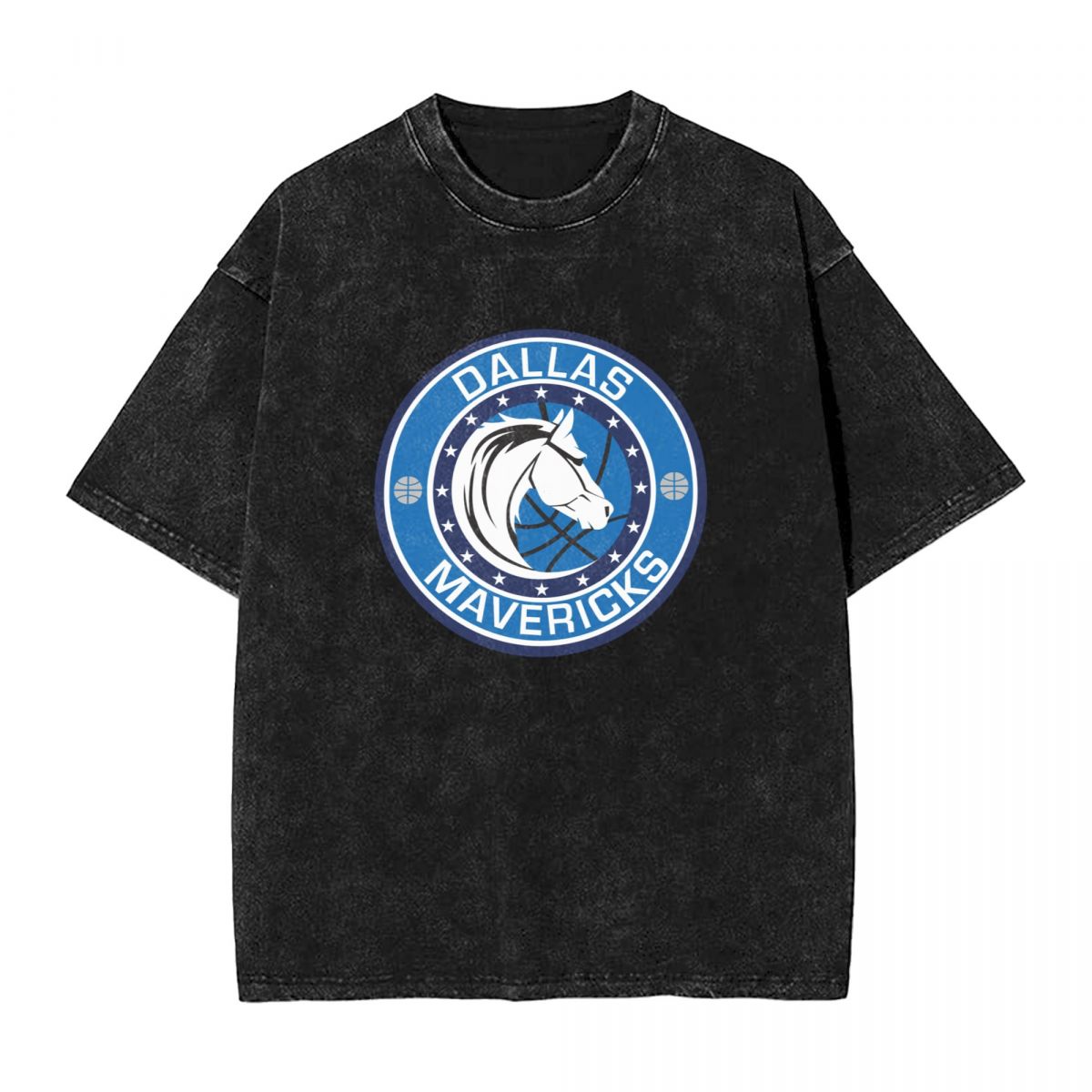 Dallas Mavericks Printed Vintage Men's Oversized T-Shirt