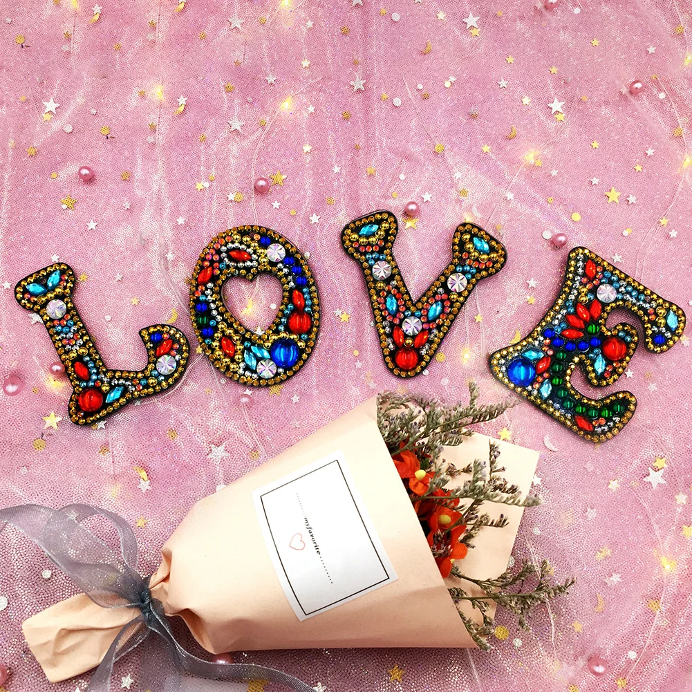 DIY Alphabet Key Chain Diamond Painting Letters Women Bag Keyring Pendant Gift(A-Z)