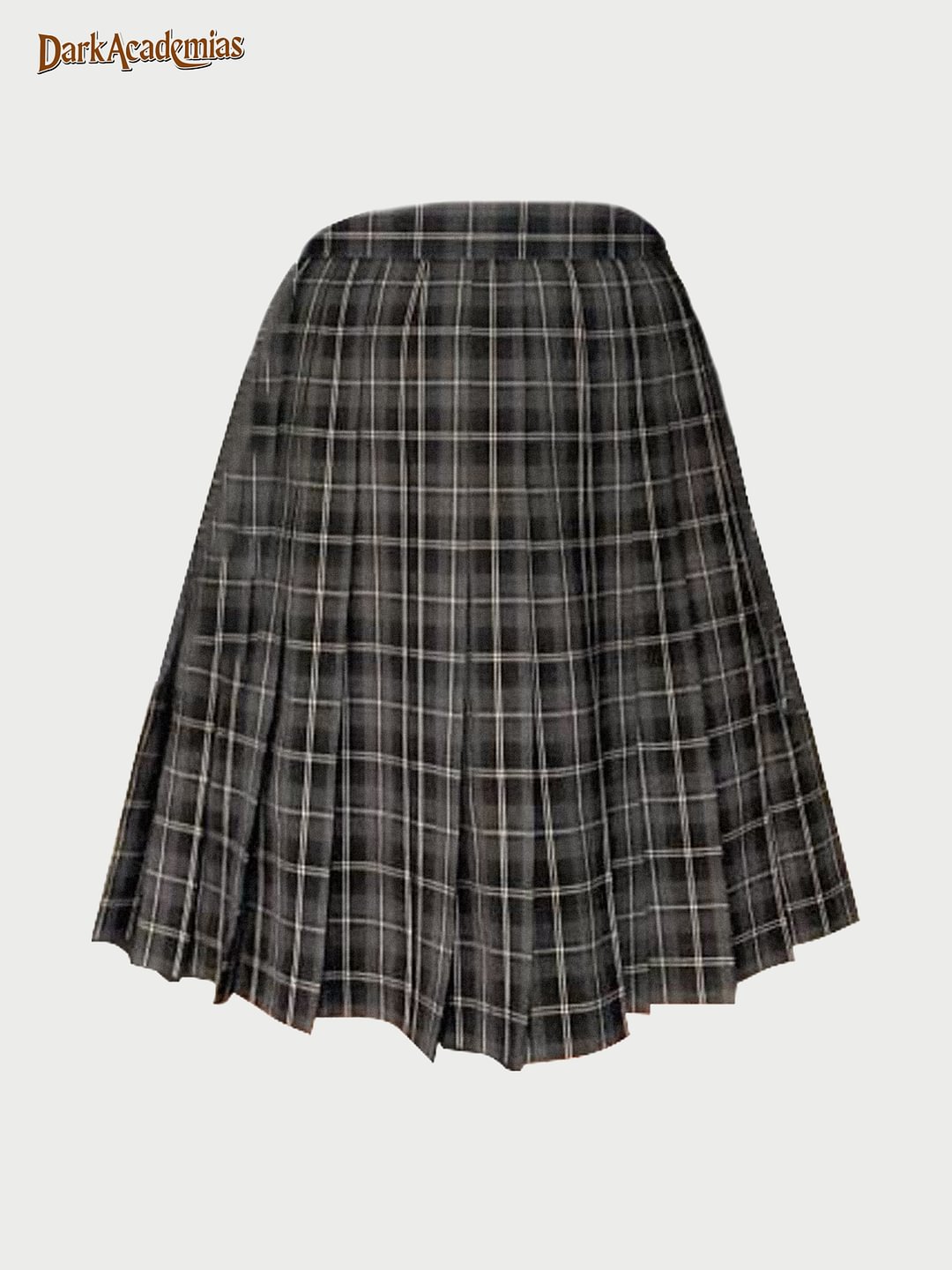 Vintage British Academy Ladies Black Plaid Skirt