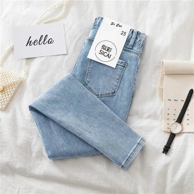 Women's Jeans Slim Thin Female Denim Pants Womens Jeans Spring Autumn Woman Stretch Bottoms Feminino Skinny Pants Women Trousers