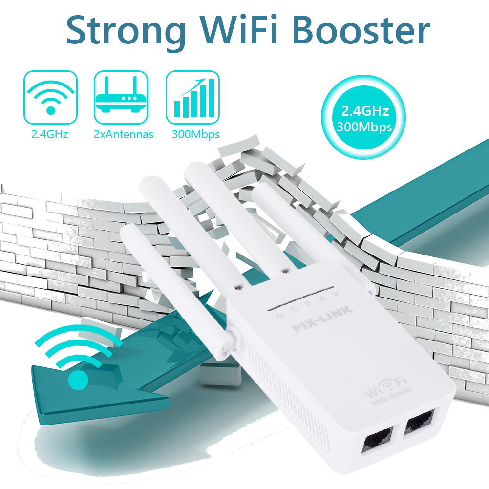 WR09Q Wireless WiFi Router 300Mbps Network Signal Amplifier 4 Antenna (US) от Cesdeals WW