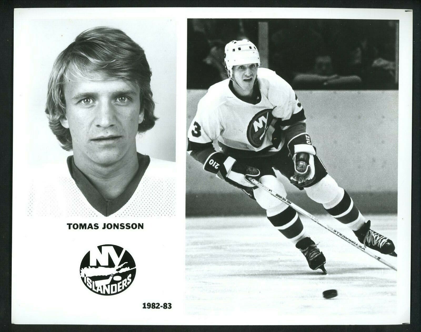 Tomas Jonsson New York Islanders team issued 1982 Press Photo Poster painting