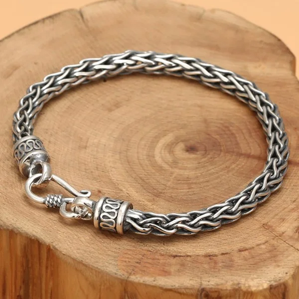 Sterling Silver Braided Rope Chain Bracelet