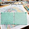 2Pcs Diamond Painting Ruler Plastic Diamond Mesh Dot Drill Alignment Art Tool with Blank Grids for Full & Partial Drills DIY Crafts Projects (Turquoise Blue)