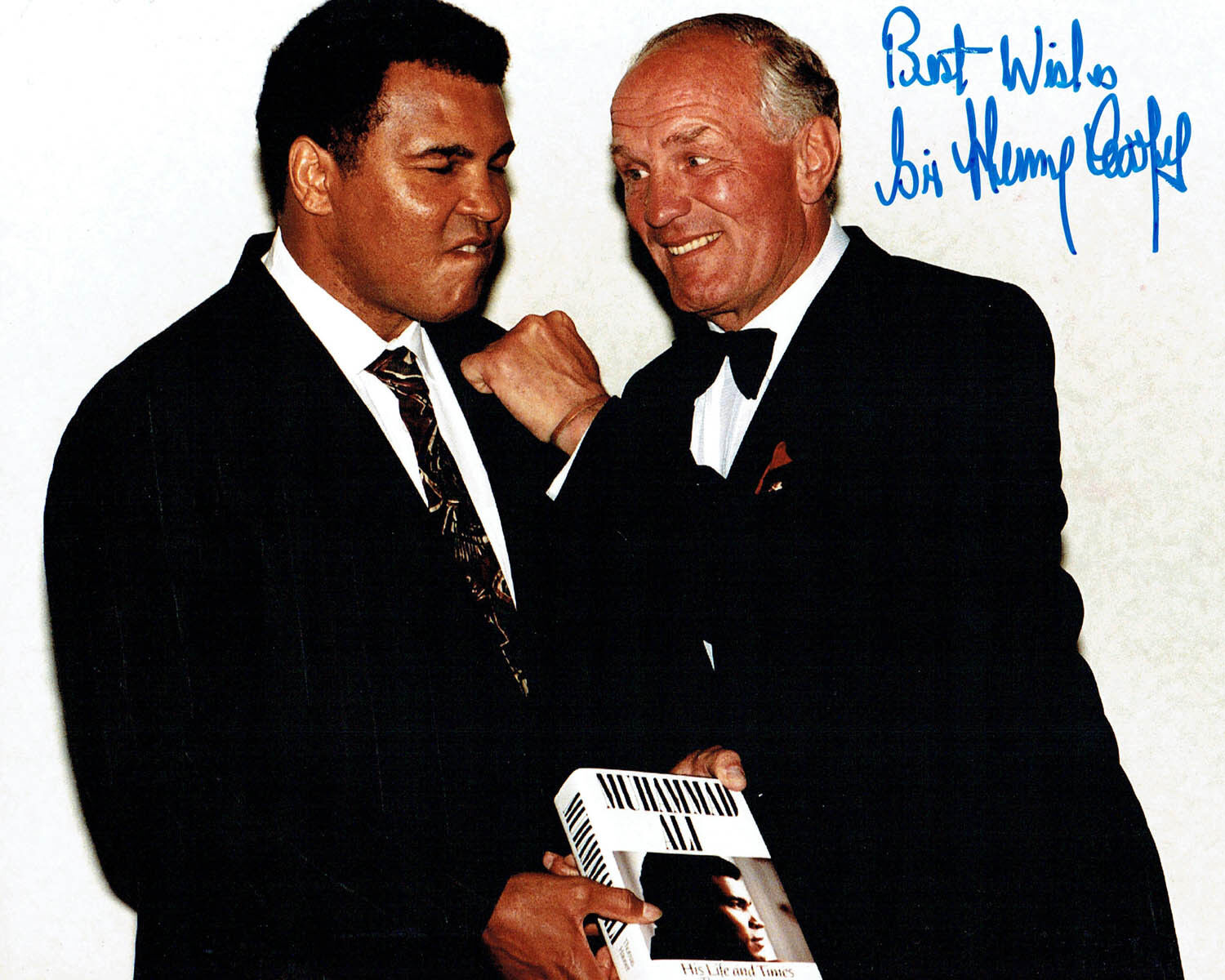 Sir Henry COOPER SIGNED 10x8 Photo Poster painting with Muhammad Ali AFTAL COA Boxing Champion