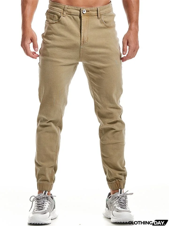 Men's Fashion Comfy Ankle Banded Jeans