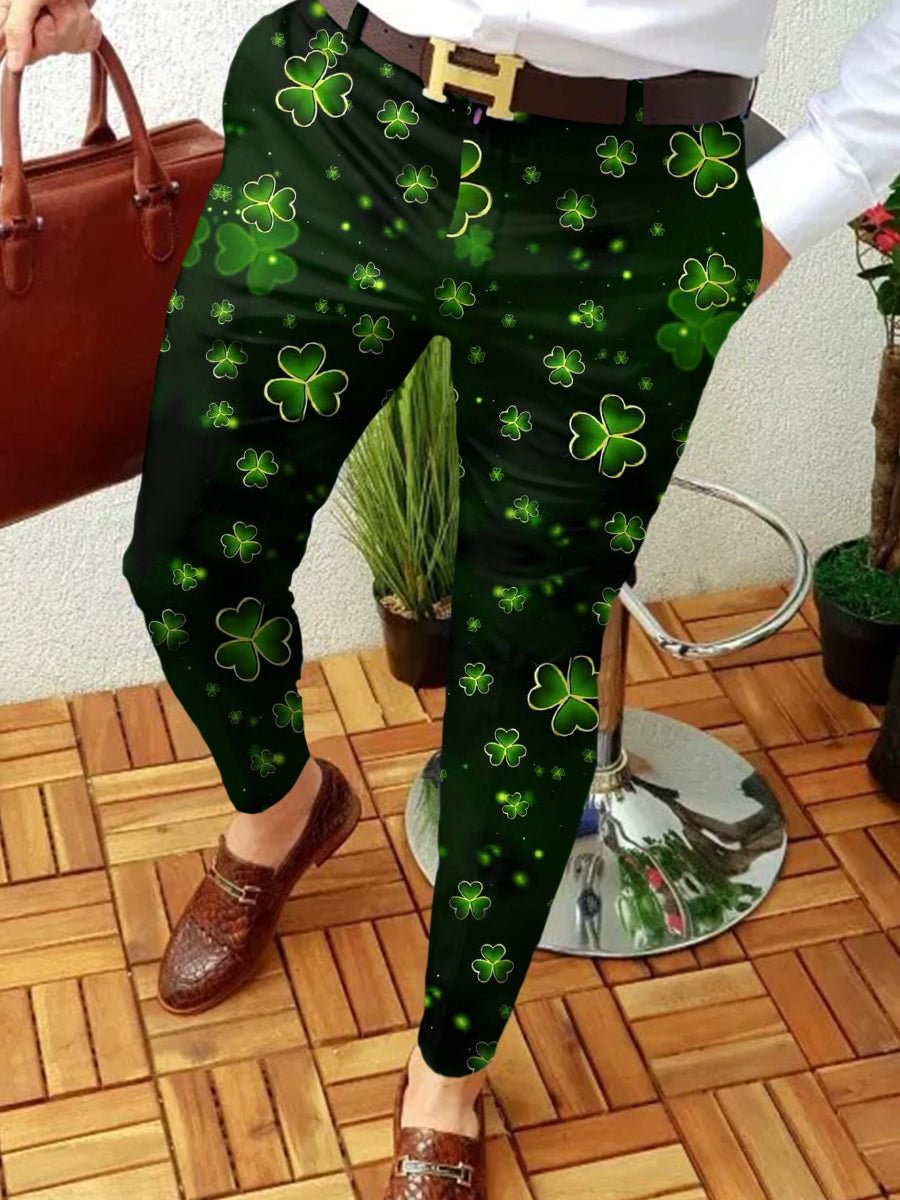 Men's St Patrick's Day Love Clover Suit Pants