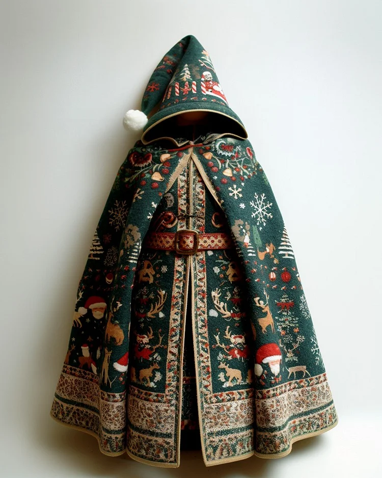 Women's Christmas Print Hooded Robe