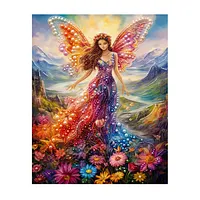 Mountain Valley Flower Fairy - Pearls Painting