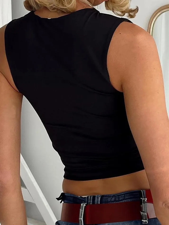 Brownm Form-Fitting Cropped Tank Top