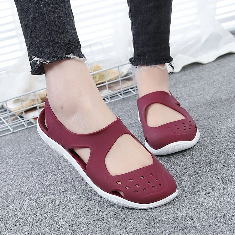 Women's Sandals 2020 Fashion Lady Girl Sandals Summer Women Casual Jelly Shoes Sandals Hollow Out Mesh Flats Beach Sandals