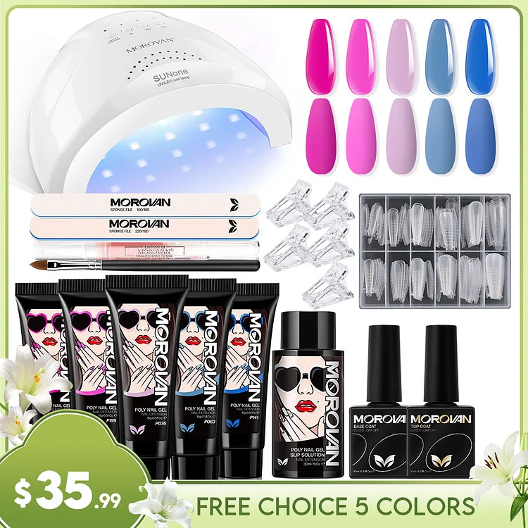Free Choice 5 From 100+ Colors Poly Gel Professional Kit