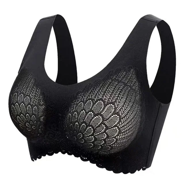 Jerrinut Plus Size Bras For Women Seamless Bra With Gathers Pad Comfortable Bralette Push Up Brassiere Bra Vest Wireless BH