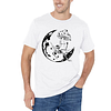 Skull on The Moon Printed Men's Short Sleeves T-Shirt
