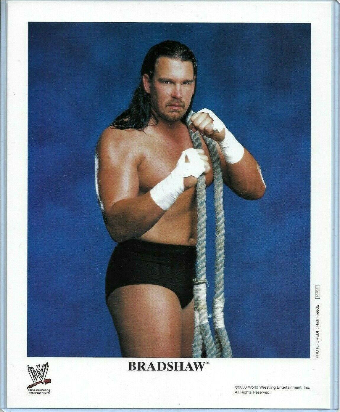 WWE BRADSHAW P-803 OFFICIAL LICENSED AUTHENTIC ORIGINAL 8X10 PROMO Photo Poster painting RARE