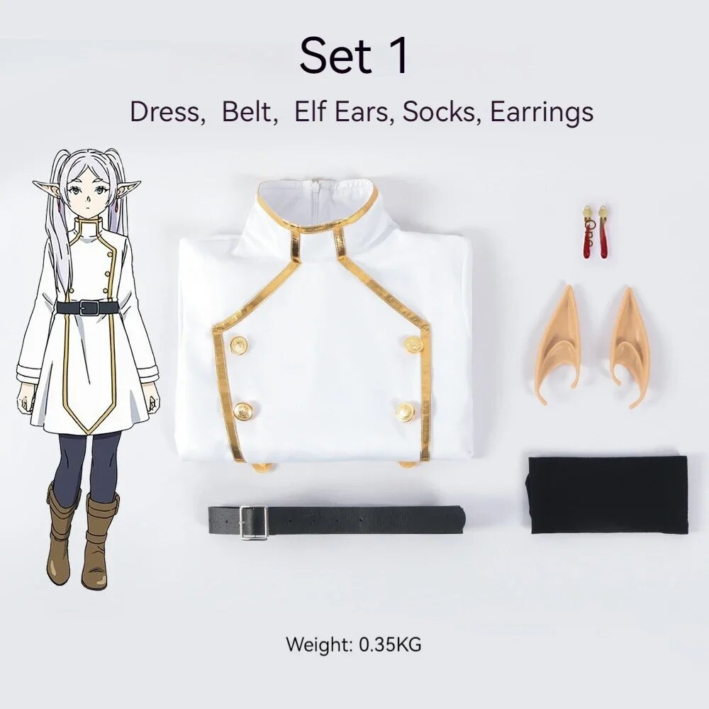 [Wetrose] Frieren Winter Cosplay Costume Coat Scarf Beyond Journey's End Sousou no Furiiren Anime Elf Full Set