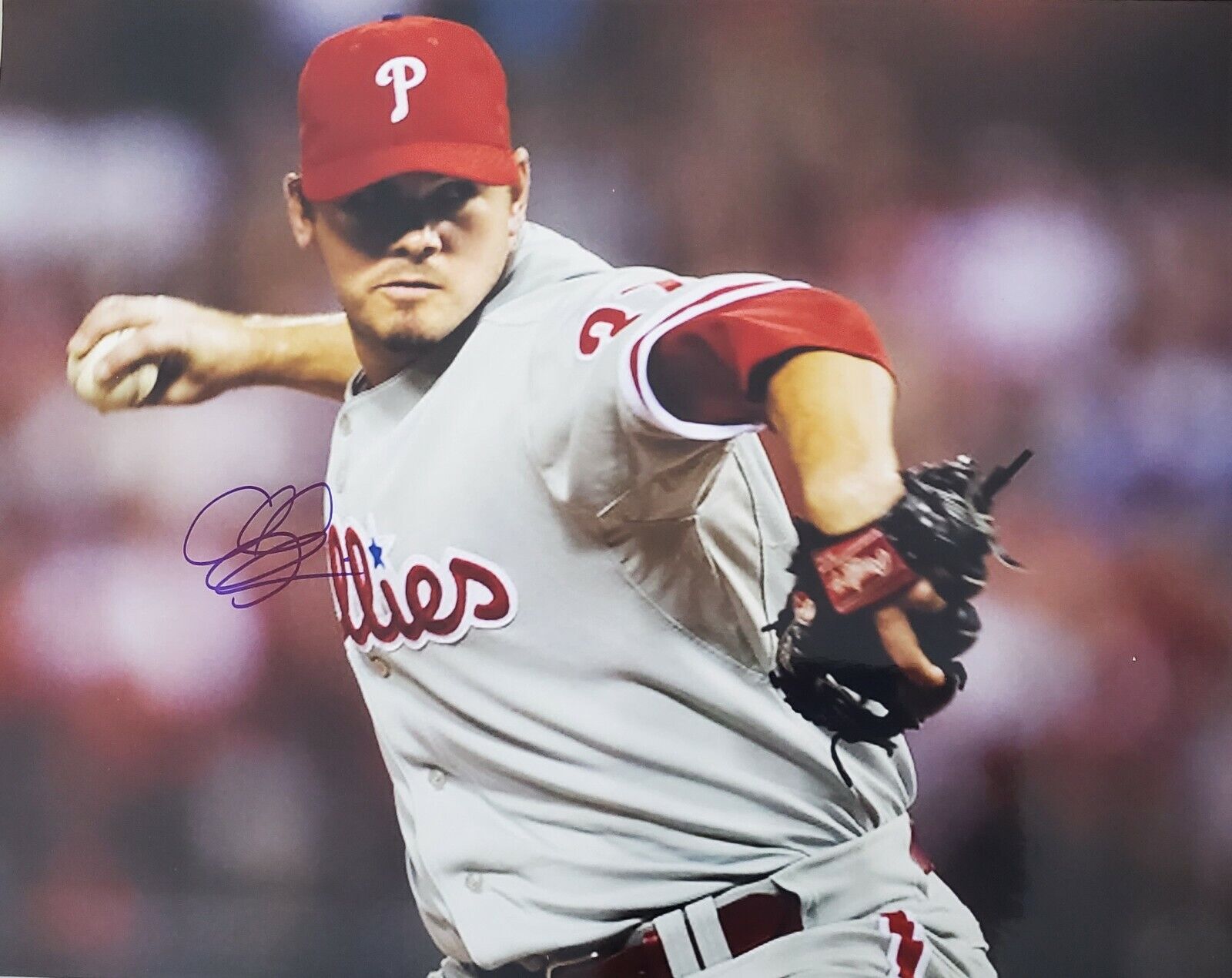 Signed 11X14 CHAD DURBIN Philadelphia Phillies Autographed Photo Poster painting - COA