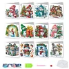 12pcs DIY Diamond Art Greeting Cards Xmas Theme Congratulations Cards & Gifts