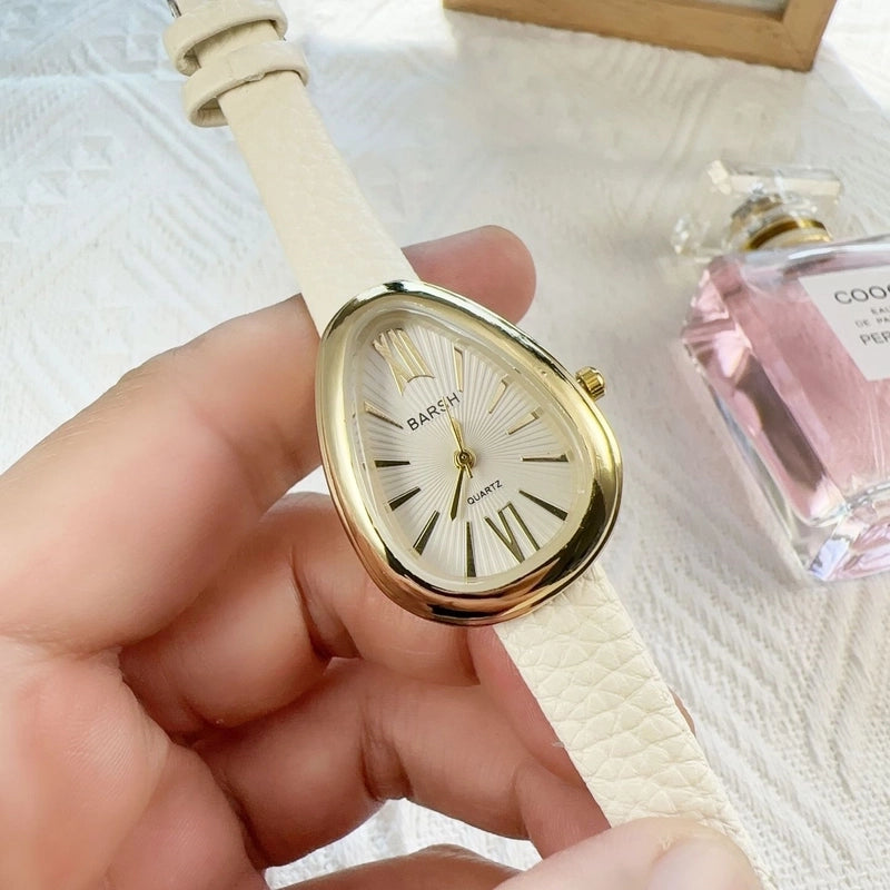 Retro Solid Color Buckle Quartz Watch Women’s Watches