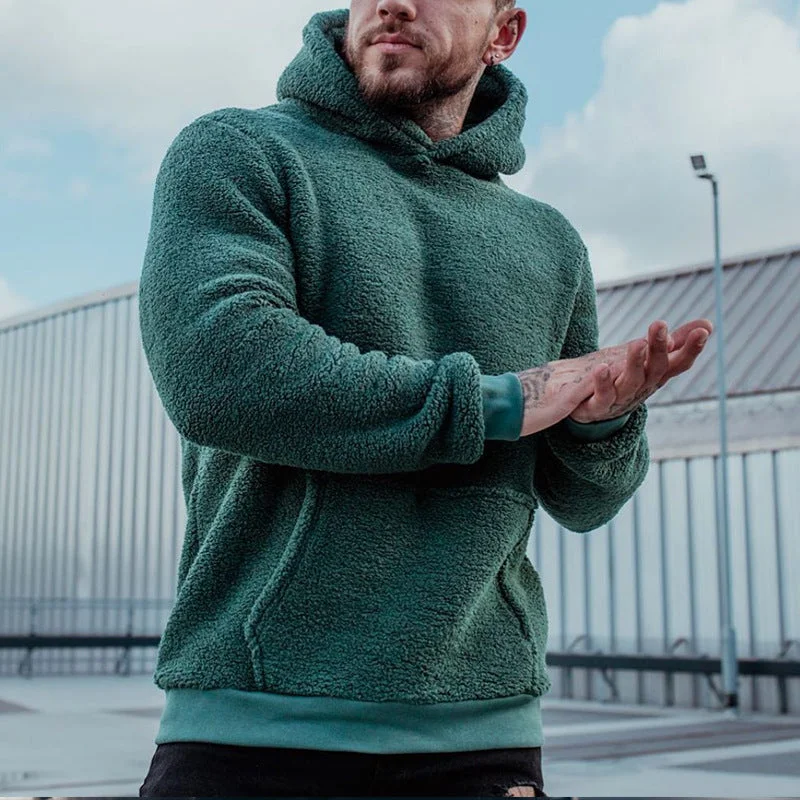 Sukestyle Fashion Hooded Men's Plush Sweater