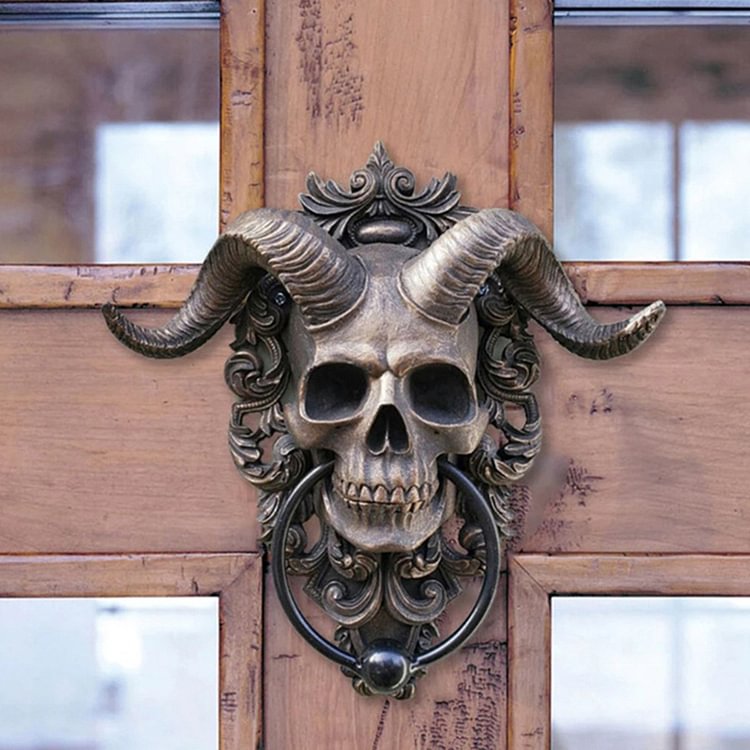 Horned God Skull Hanging Door Knocker
