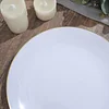 10 Pack | 10" Glossy White Round Plastic Dinner Plates With Gold Rim, Disposable Party Plates