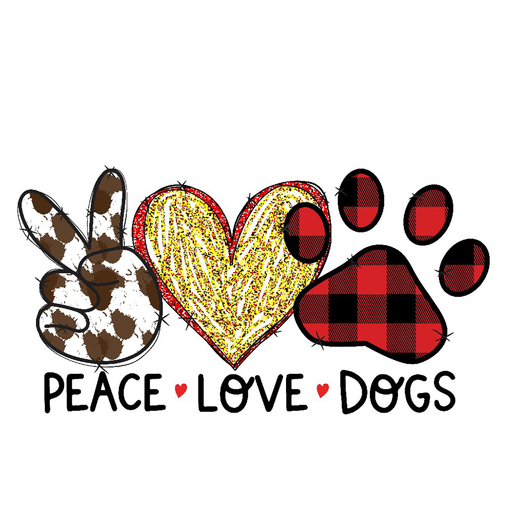 

Peace Love Dog - Round Drill Diamond Painting - 40*30CM, 501 Original