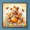>SALE<5D DIY Full Round Drill Diamond Painting Bear and Bee Kit Home Decoration30x30cm