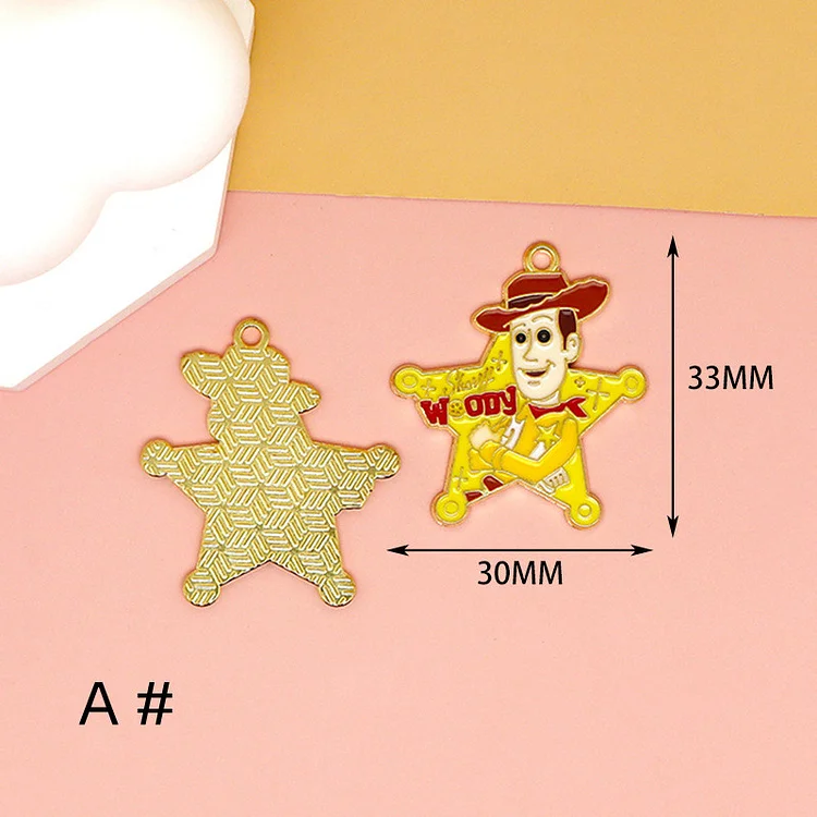  10/30pcs Cartoon Toy Story Charm Anime Bath Cowboy Charms Enamel Charm Pendant Bracelet DIY Earring Necklace Key Chain Jewelry Accessories