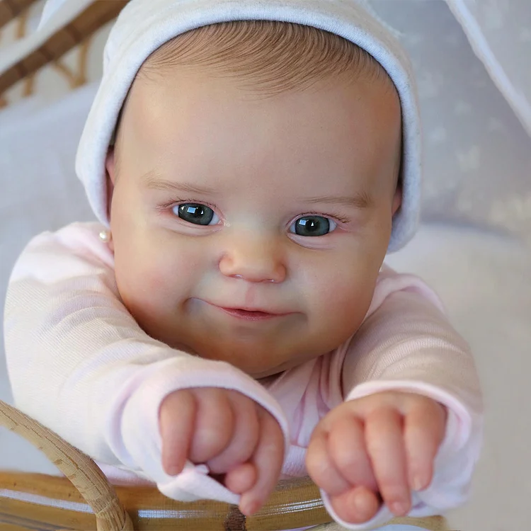  [Heartbeat💖 & Sound🔊] 20'' Eyes Opend Reborn Baby Doll Realistic Toddlers Girl Rikaie with Brown Hair, Play with Children - Reborndollsshop®-Reborndollsshop®