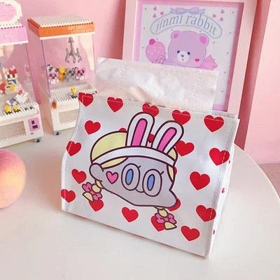 W&G Japanese Soft Cartoon Student Dormitory Tissue Box Girl Napkin Box Kawaii Storage Home Organizer Desk 2021 New