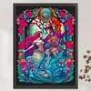 Glass Painting Mermaid-14CT Stamped Cross Stitch 45*60cm/17.72*23.62in (Big Size)
