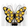 Solar Powered Outdoor Metal Butterfly Wall Lamps IP65 Waterproof Wall-Mounted Garden Butterfly Lights Auto On/Off Outdoor Fence Wall Art Decor Light for Patio Garden Fence Porch Decors