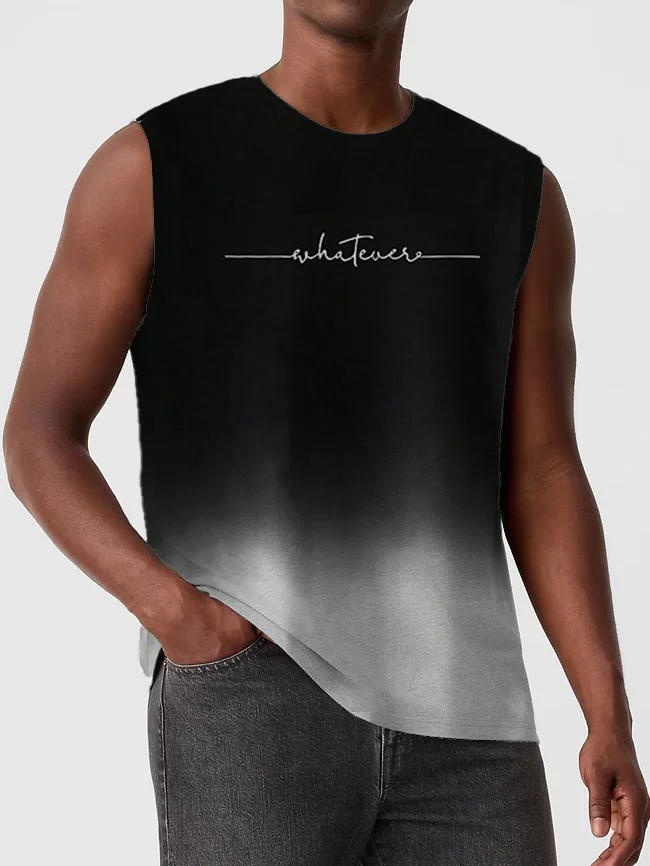 Men's Comfortable Simple Gradient Print Sleeveless T-Shirt