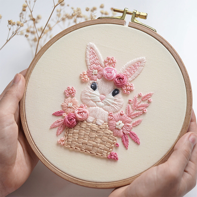 Cute Rabbit Embroidery Pattern - With Instructions