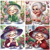 (US Local)4Pack Old Lady-Crystal Rhinestone Diamond Painting(30x30cm)