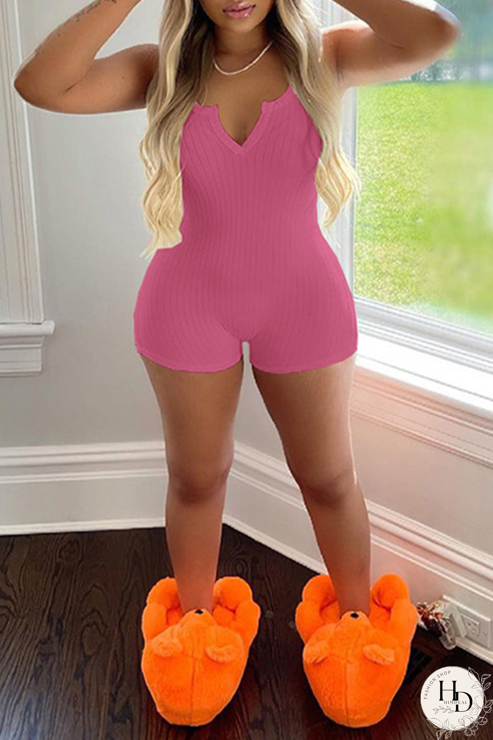 Black Sexy Solid Split Joint V Neck Skinny Jumpsuits