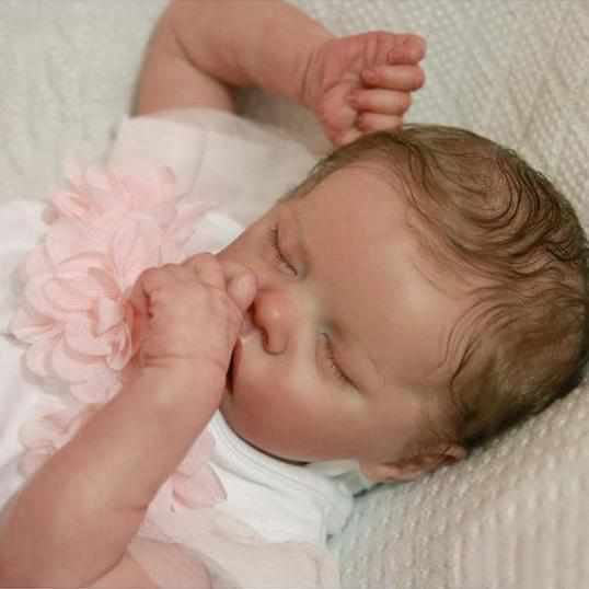 [Heartbeat💖 & Sound🔊]17'' Lifelike Silicone Newborn Yareli Sleeping Reborn Baby Doll Girl 2022 -Creativegiftss® - [product_tag] Creativegiftss.com