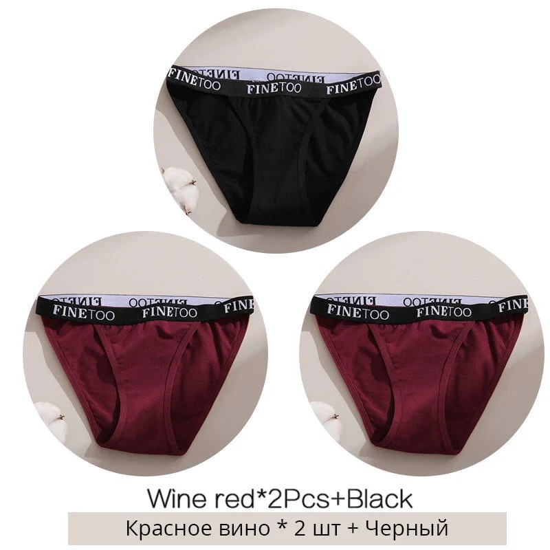 FINETOO M-XL Low Waist Underpants Women Letter Cotton Panties Soft Underwear Female Lingerie Ladies Briefs Girls Fashion Panty