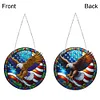 5D Diamond Painting Double Sided Effect  Stained Glass Panel Decorative Home Garden Decoration Hanging Kit(Eagle)
