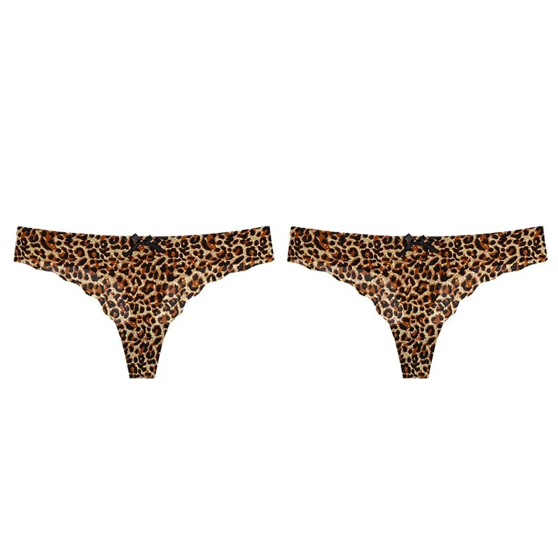 Women's Sexy Thongs G-string Underwear Seamless Invisible Panties For Ladies Fashion Ruffle Female T-back Underpants 1/2pcs