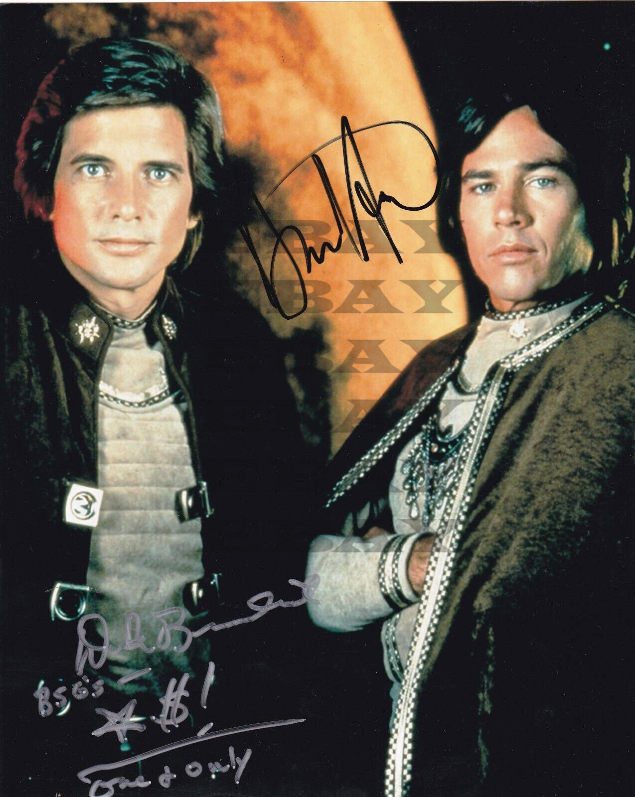 RICHARD HATCH DIRK BENEDICT Battle Star Galactica Signed 8x10 Photo Poster painting Rep