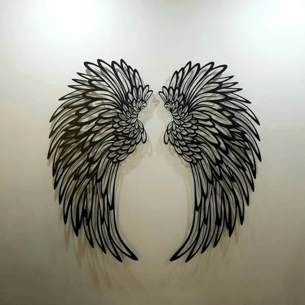 Hot Sale—💡LED Angel Wings Metal Wall Sticker 🧚