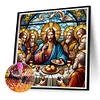 Buntglas Jesus Abendessen - runder Bohrer Diamantmalerei - 30*30cm