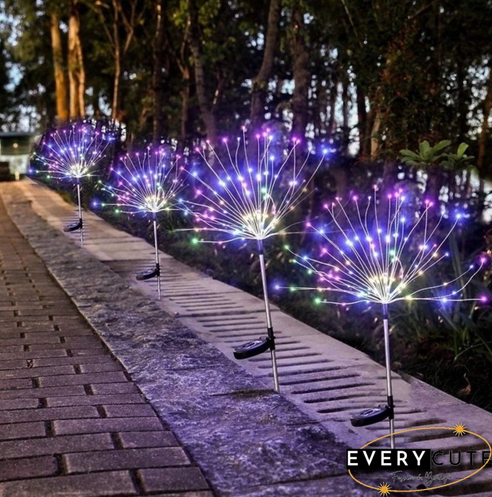 Newest Upgrade Solar Garden Decorative Lights Outdoor Solar Powered 40Copper Wires String Landscape Light Diy Flowers Fireworks Trees for Walkway Patio Lawn Backyard,christmas Party Decor