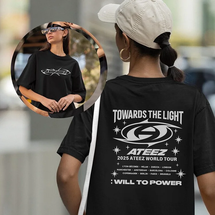 2025 Ateez Towards The Light: Will to Power Europe World Tour T-Shirt officialateezshop