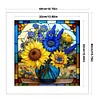 >SALE<Full Embroidery cotton 14CT Print Stain Glass Sunflower Cross Stitch 40x40cm