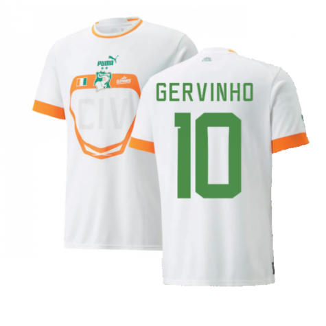 Ivory Coast Gervinho 10 Away Shirt Kit 2022-2023