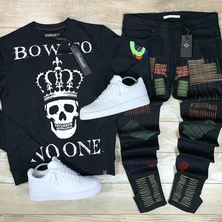 Olive Brown violence bear sweater